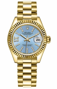 Rolex Lady-Datejust 28 Cornflower Blue Dial Women's Watch 279178-0009