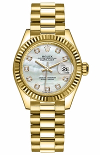 Rolex Lady-Datejust 28 Diamond 18K Yellow Gold Watch 279178-0025