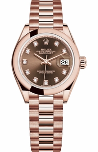 Rolex Lady-Datejust 28 Diamond Gold Watch 279165-0015