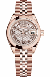 Rolex Lady-Datejust 28 Diamond Pave Dial Watch 279165-0024