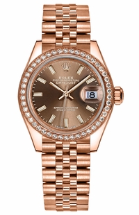 Rolex Lady-Datejust 28 Gold Diamond Watch 279135RBR