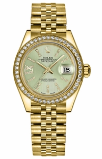 Rolex Lady-Datejust 28 Green Diamond Dial Watch 279138RBR-0004