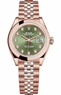 Rolex Lady-Datejust 28 Green Diamond Dial Watch 279165-0012