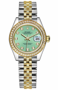 Rolex Lady-Datejust 28 Green Diamond Dial Watch 279383RBR-0013