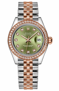 Rolex Lady-Datejust 28 Green Diamond Jubilee Bracelet Watch 279381RBR-0007