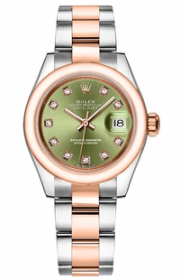 Rolex Lady-Datejust 28 Green Diamond Oyster Women's Watch 279161-0008