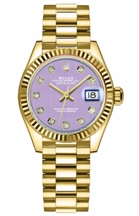 Rolex Lady-Datejust 28 Lavender Purple Dial Watch 279178-0018