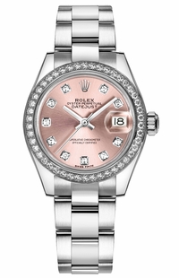 Rolex Lady-Datejust 28 Pink Diamond Oyster Bracelet Watch 279384RBR-0004