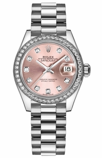 Rolex Lady-Datejust 28 Pink Diamond Platinum Watch 279136RBR-0005