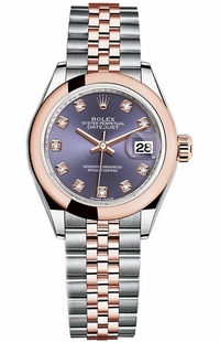 Rolex Lady-Datejust 28 Purple Dial Women's Watch 279161-0015