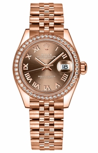 Rolex Lady-Datejust 28 Roman Numeral Dial Gold Watch 279135RBR