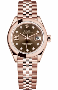 Rolex Lady-Datejust 28 Rose Gold Diamond Watch 279165-0004