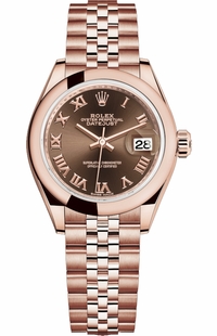 Rolex Lady-Datejust 28 Rose Gold Domed Bezel Watch 279165-0014