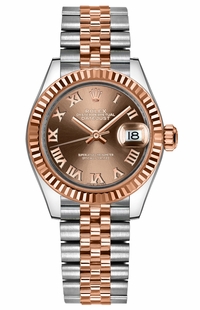 Rolex Lady-Datejust 28 Rose Gold Fluted Bezel Watch 279171