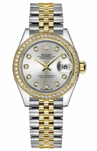 Rolex Lady-Datejust 28 Silver Dial Diamond Women's Watch 279383RBR-0007