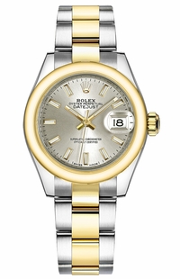 Rolex Lady-Datejust 28 Silver Dial Oyster Bracelet Watch 279163