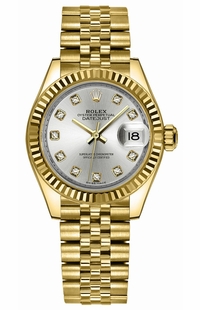 Rolex Lady-Datejust 28 Silver Diamond Dial Women's Watch 279178-0016