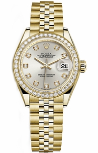 Rolex Lady-Datejust 28 Silver Diamond Gold Jubilee Bracelet Watch 279138RBR-0020