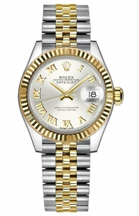 Rolex Lady-Datejust 28 Silver Roman Numeral Dial Women's Watch 279173-0005