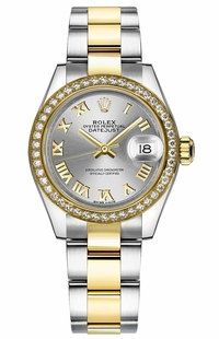 Rolex Lady-Datejust 28 Silver Roman Numeral Watch 279383RBR-0006