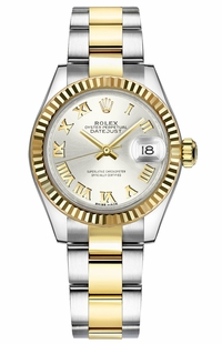 Rolex Lady-Datejust 28 Silver Roman Numeral Women's Watch 279173-0006