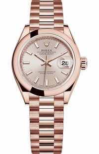 Rolex Lady-Datejust 28 Solid 18K Rose Gold Watch 279165-0001