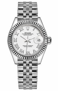 Rolex Lady-Datejust 28 White Roman Numeral Women's Watch 279174-0019