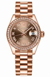 Rolex Lady-Datejust 28 Women's Solid Rose Gold Watch 279135RBR