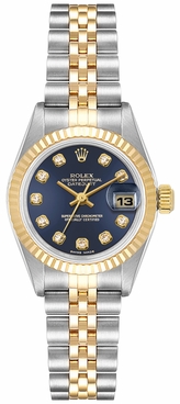 Rolex Lady-Datejust 26 Blue Diamond Dial Two-Tone Women's Watch 79173