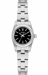 Rolex Oyster Perpetual 24 Black Dial Steel Women's Watch 76080