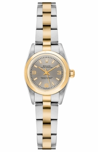 Rolex Oyster Perpetual 24 Rhodium Grey Dial Women's Watch 67183