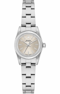 Rolex Oyster Perpetual 24 White Gold Fluted Bezel Women's Watch 76094