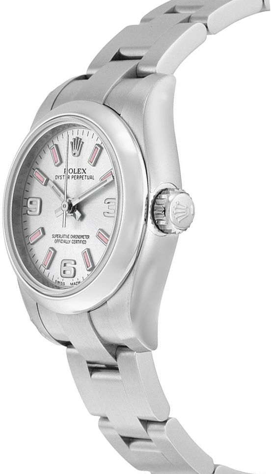 176200 Rolex Oyster Perpetual 26 Silver Dial Pink Index