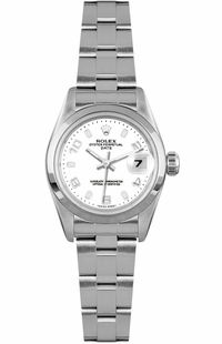 Rolex Oyster Perpetual 26 Stainless Steel White Arabic Dial Women's Watch 79160