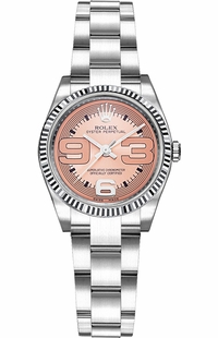 Rolex Oyster Perpetual 26 Steel & White Gold Bezel Watch 176234