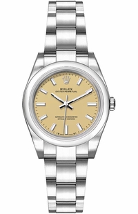 Rolex Oyster Perpetual 28 Beige Dial Domed Bezel Women's Watch 276200-0007