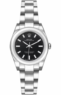Rolex Oyster Perpetual 28 Black Dial Domed Bezel Women's Watch 276200-0010