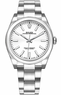 Rolex Oyster Perpetual 34 White Dial Women's Watch 114200-0024 