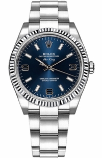 Rolex Oyster Perpetual Air-King Blue Dial Women's Watch 114234