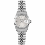 Rolex Oyster Perpetual Date 26 Silver Dial Smooth Bezel Women's Watch 69160