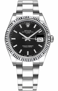 Rolex Oyster Perpetual Date 34 Black Dial Watch 115234-0002