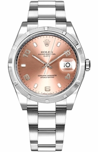 Rolex Oyster Perpetual Date 34 Pink Dial Watch 115234