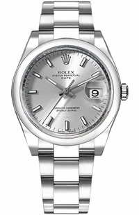 Rolex Oyster Perpetual Date 34 Silver Dial Women's Watch 115200-0006