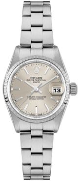 Rolex Oyster Perpetual Date Silver Dial Stainless Steel Women's Watch 69240