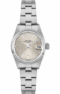 Rolex Oyster Perpetual Date Silver Dial Stainless Steel Women's Watch 69240