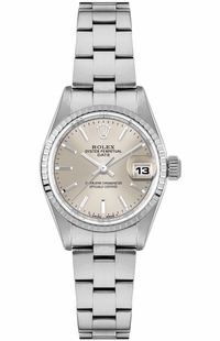 Rolex Oyster Perpetual Date Silver Dial Stainless Steel Women's Watch 69240