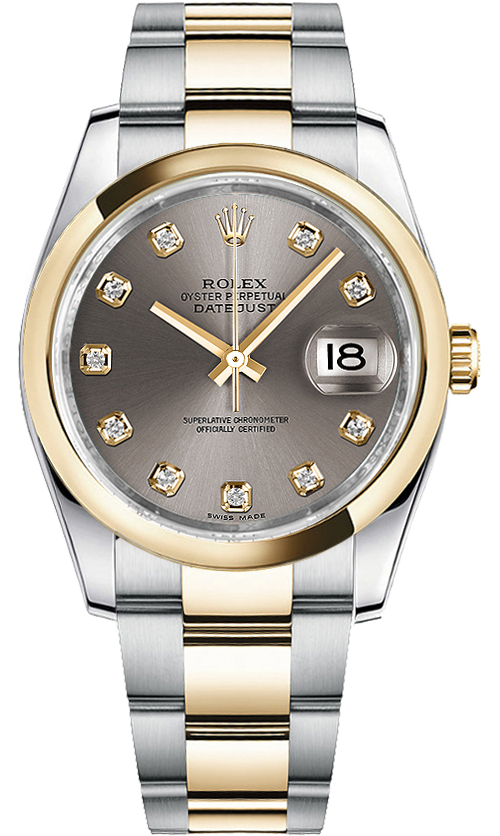 ド*ン様 Pflueger GEM 2094 116203 Rolex Oyster Perpetual Datejust 36 Men's Gray Dial Watch