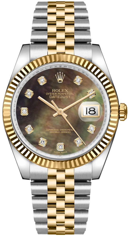 Rolex DateJust 116233 Dark Mother of Pearl Diamond Watch