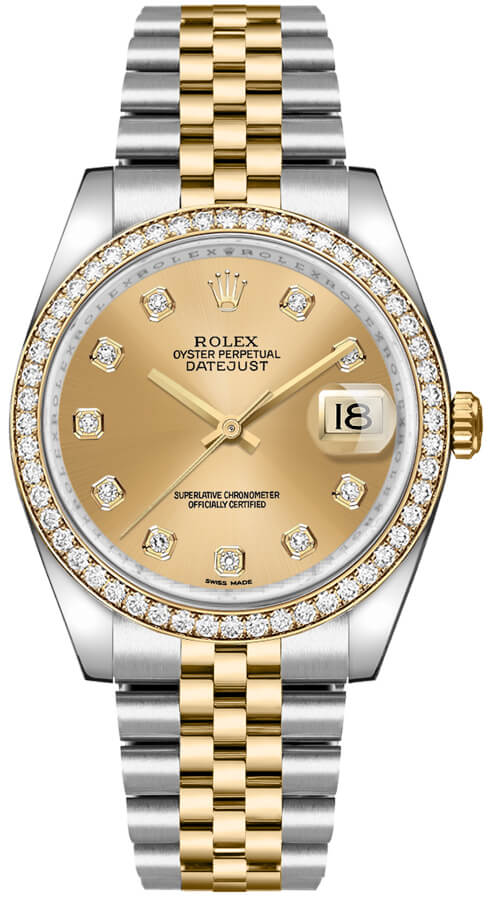 Rolex DateJust 116243 Champange Diamond Dial & Bezel Watch