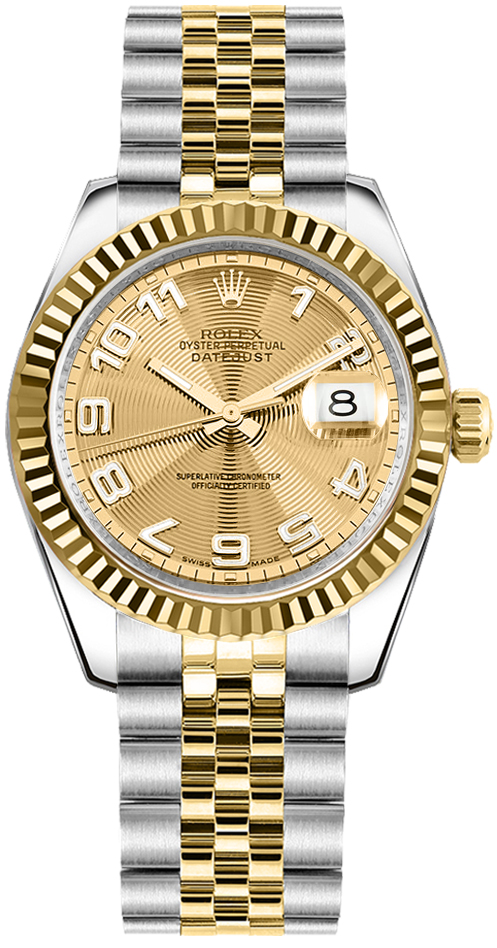 ⭐️⭐️ 178273 Lady-Datejust 31 Rolex Champagne Arabic Dial